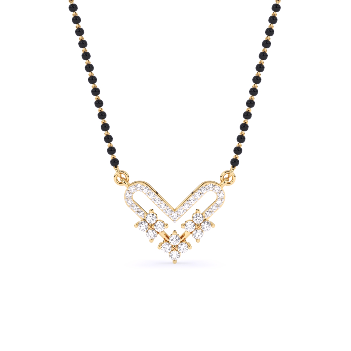V Shape Lab Grown Diamond Mangalsutra