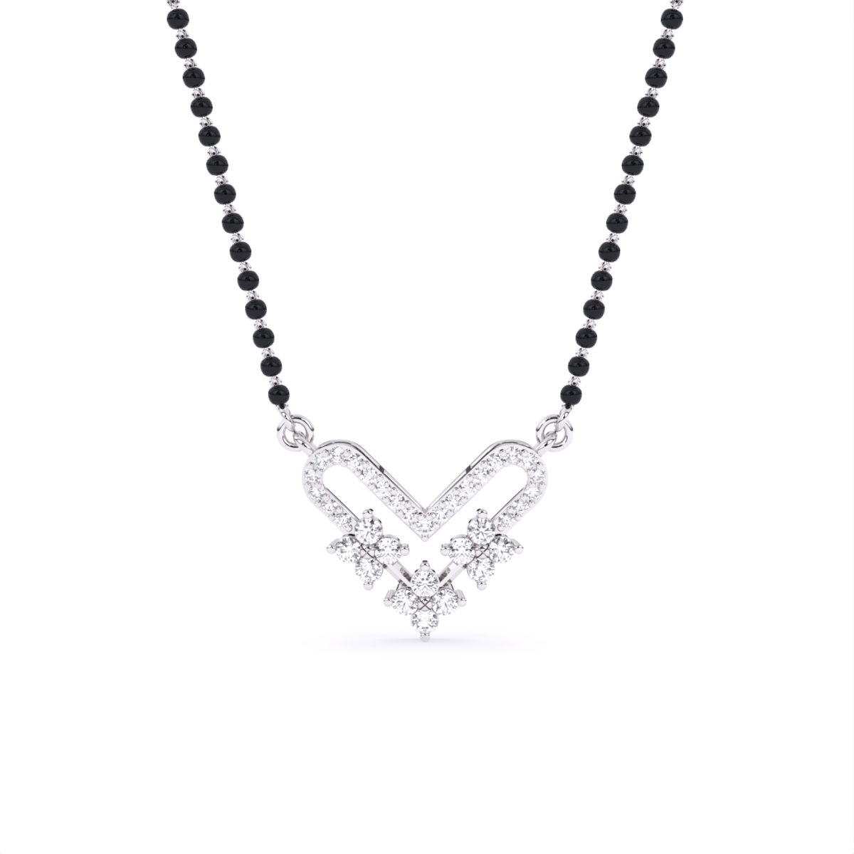 V Shape Lab Grown Diamond Mangalsutra