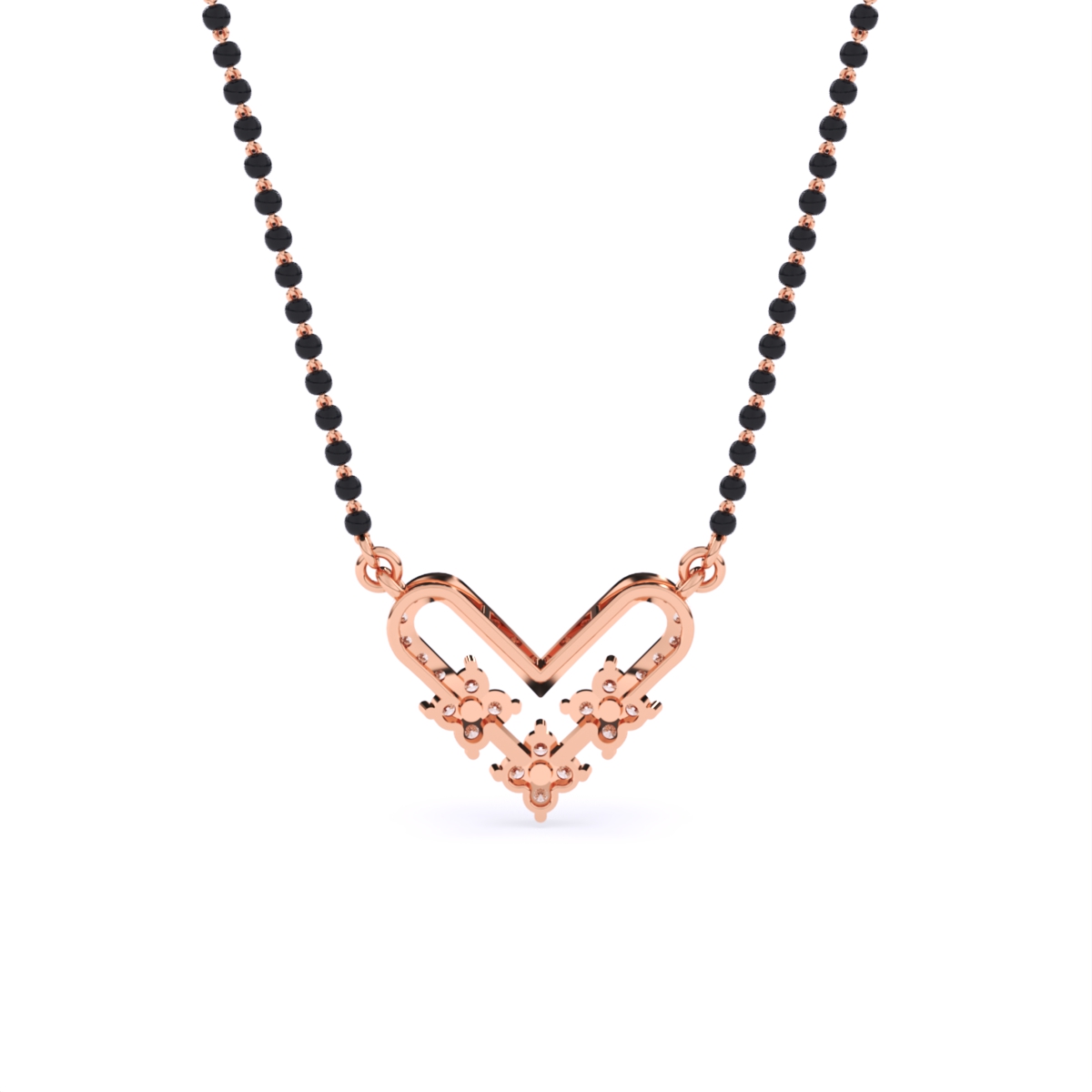V Shape Lab Grown Diamond Mangalsutra