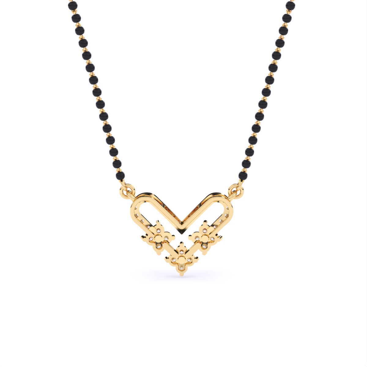 V Shape Lab Grown Diamond Mangalsutra