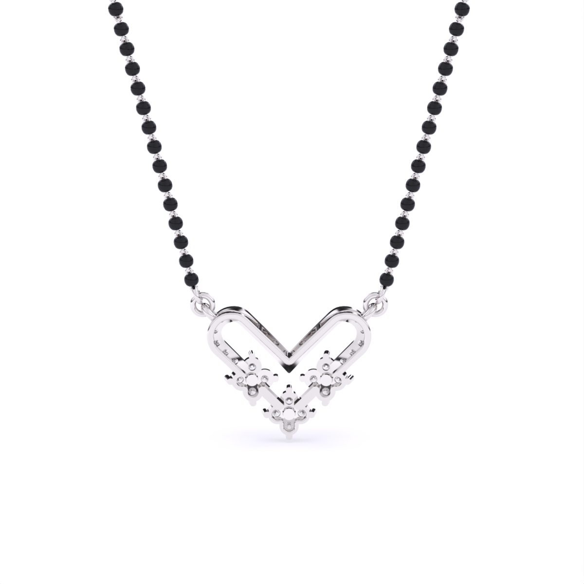 V Shape Lab Grown Diamond Mangalsutra