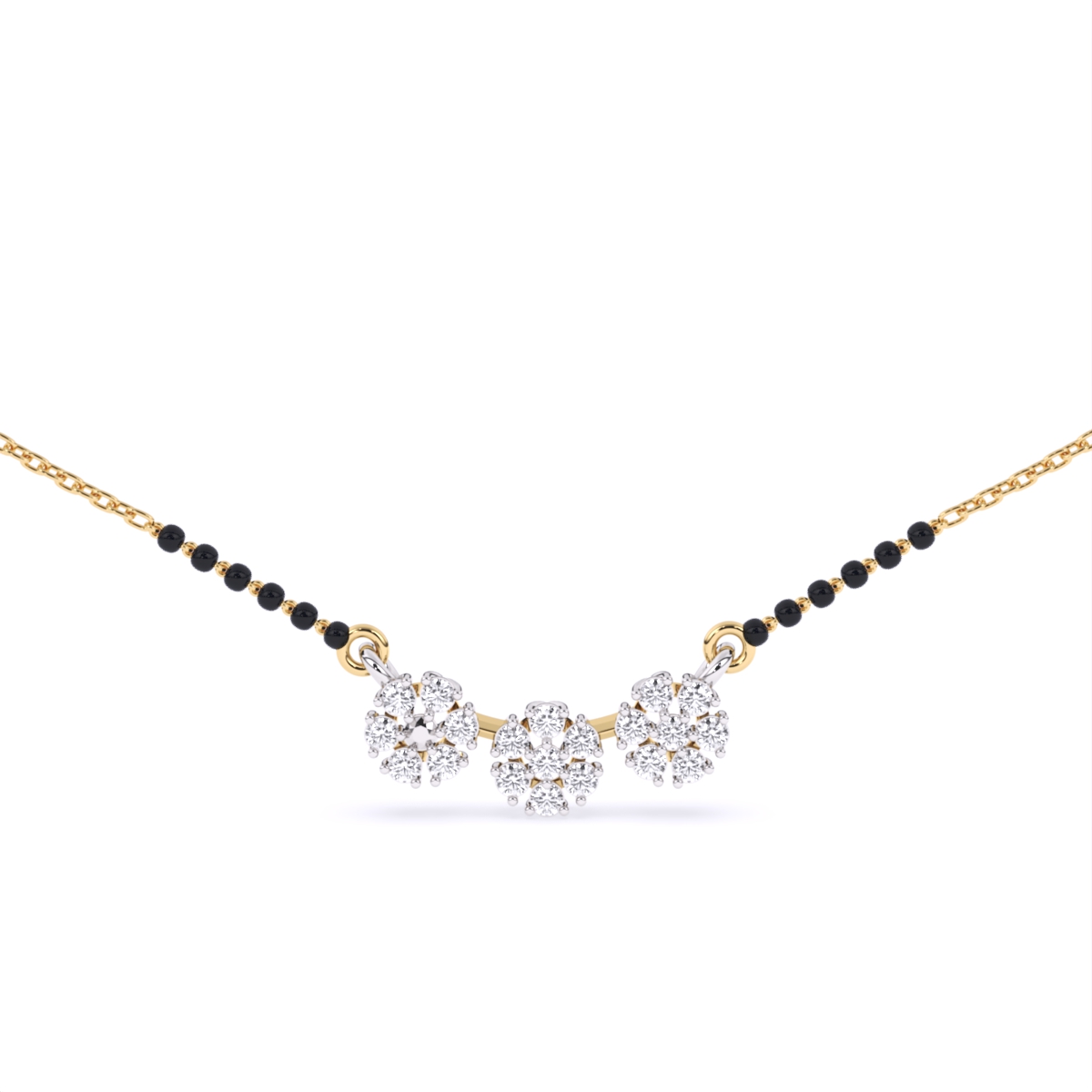 Triple-Flower Lab-Grown Diamond Mangalsutra