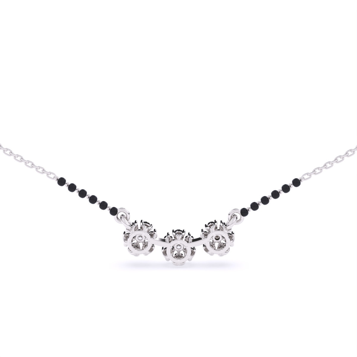 Triple-Flower Lab-Grown Diamond Mangalsutra