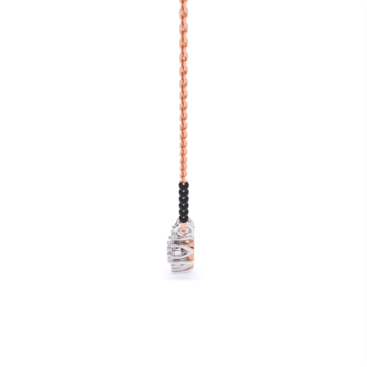 Triple-Flower Lab-Grown Diamond Mangalsutra