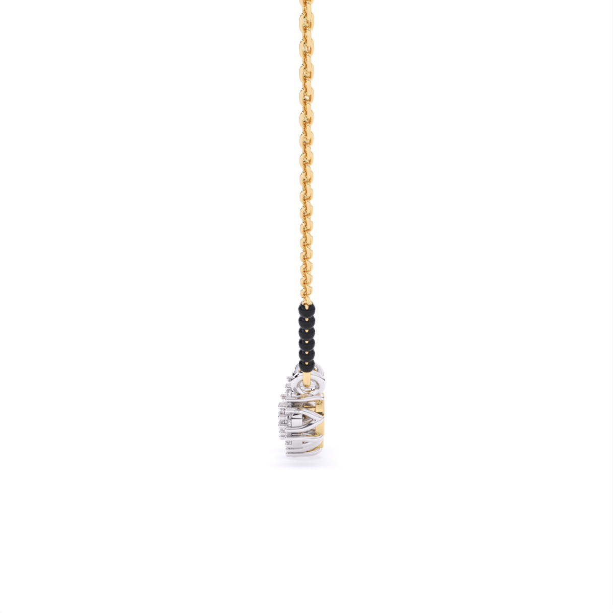 Triple-Flower Lab-Grown Diamond Mangalsutra