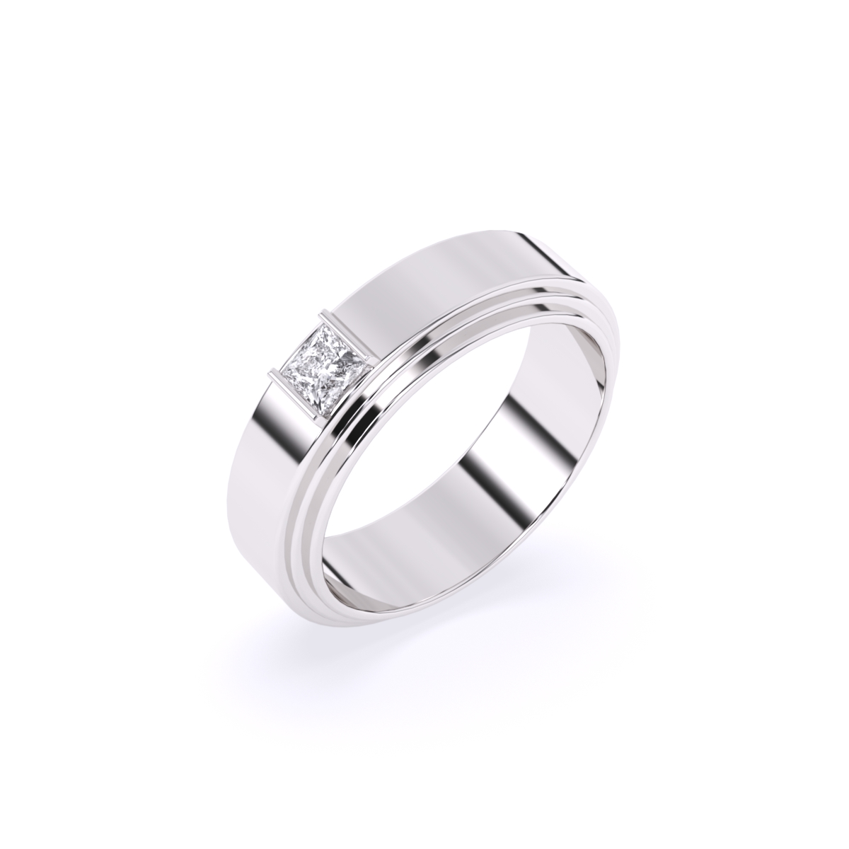 Princess Cut Lab Grown Diamond Men's Ring