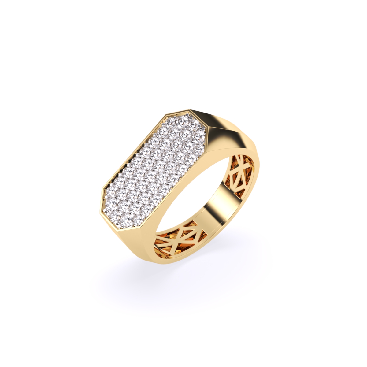 Round Cluster Engagement Ring For Men