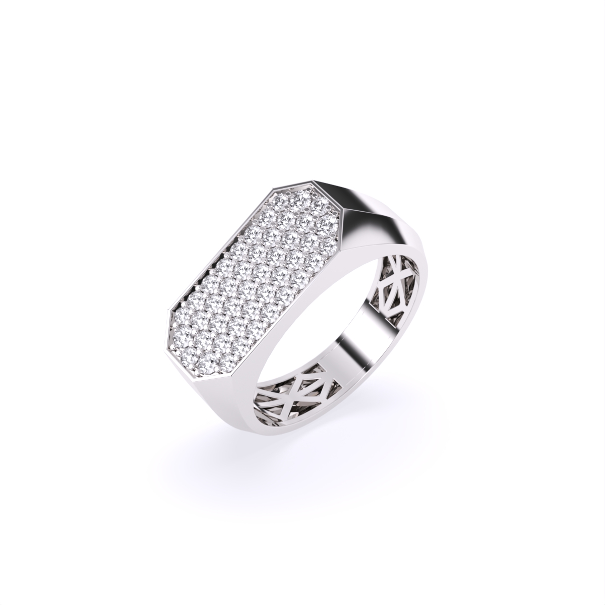 Round Cluster Engagement Ring For Men