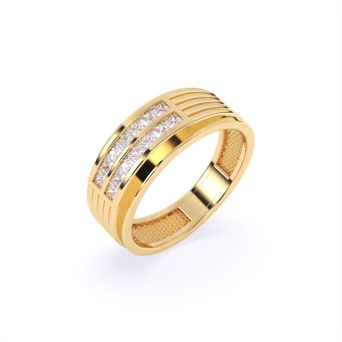Elegant Modern Design Lab Diamond Men's Ring