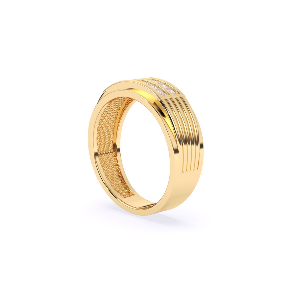 Elegant Modern Design Lab Diamond Men's Ring