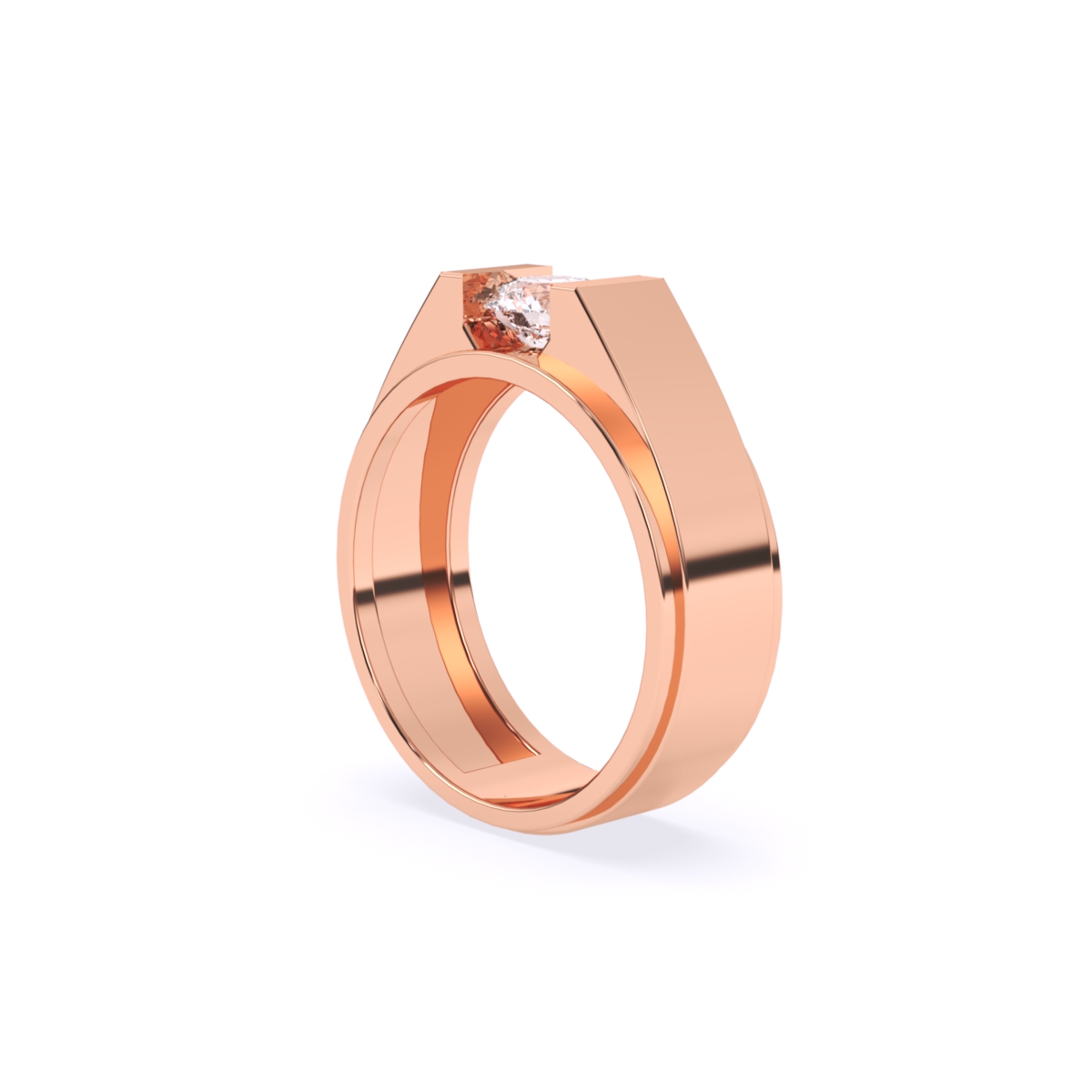 Round Cut Lab Grown Diamond Men's Band Ring