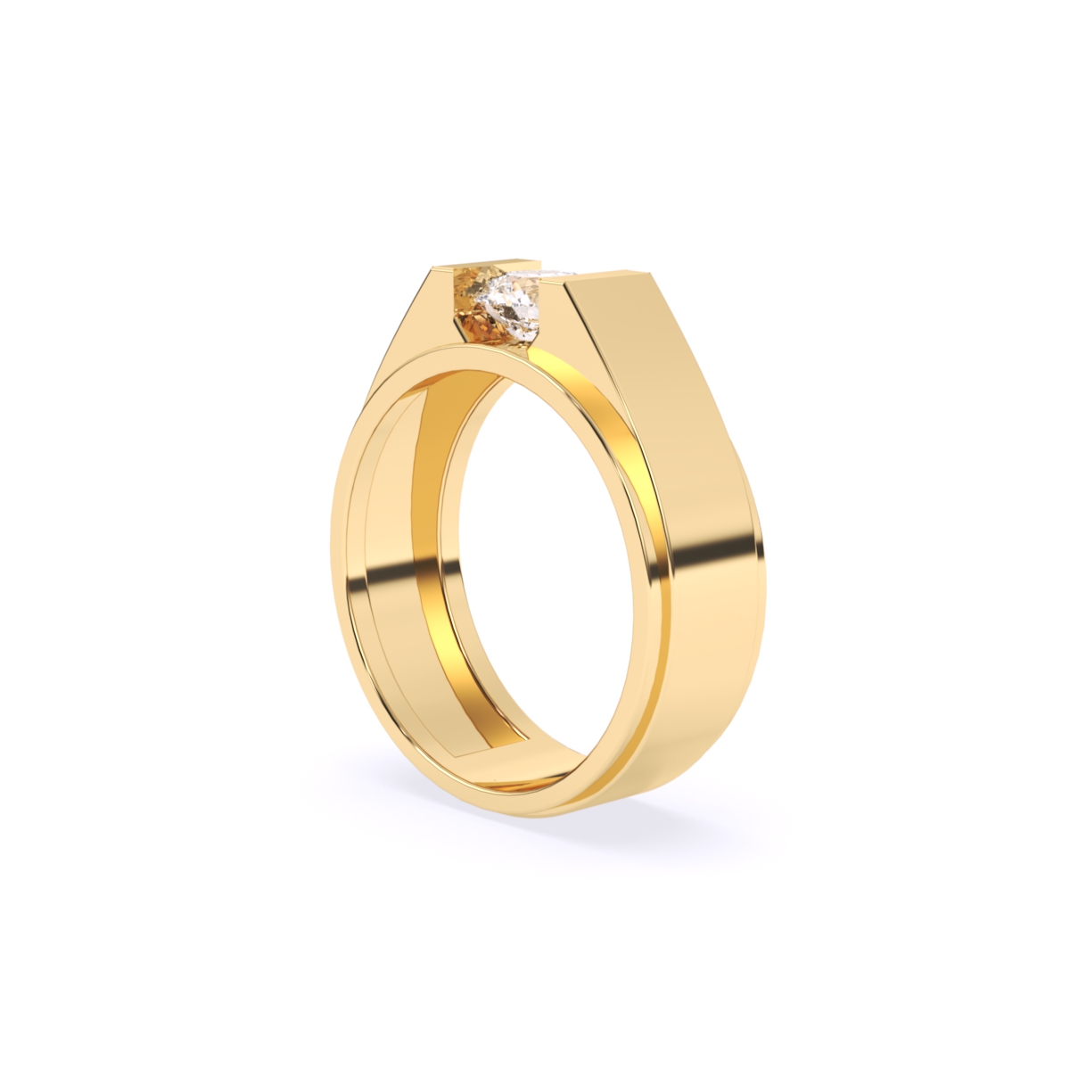 Round Cut Lab Grown Diamond Men's Band Ring