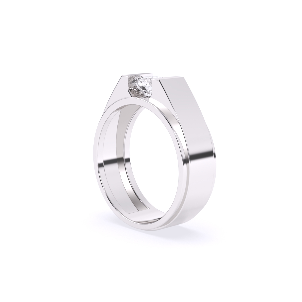 Round Cut Lab Grown Diamond Men's Band Ring