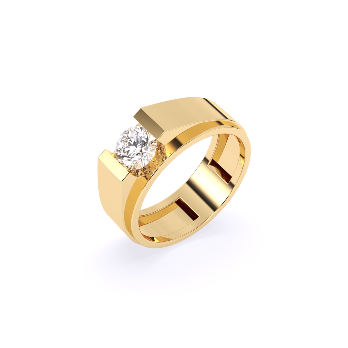 Round Cut Lab Grown Diamond Men's Band Ring