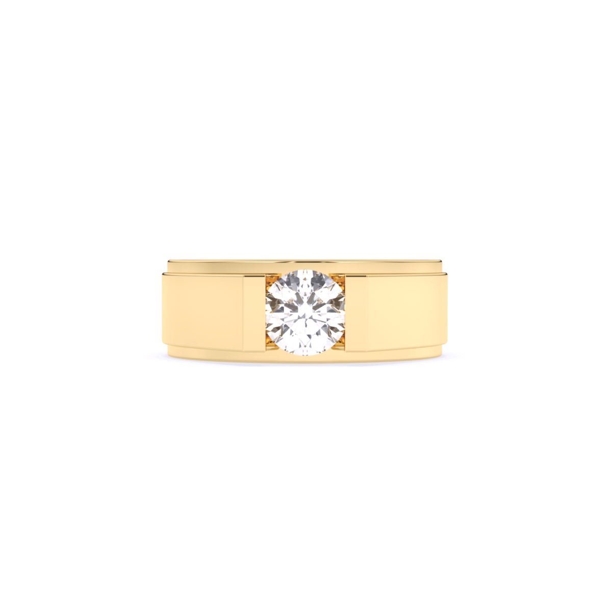 Round Cut Lab Grown Diamond Men's Band Ring