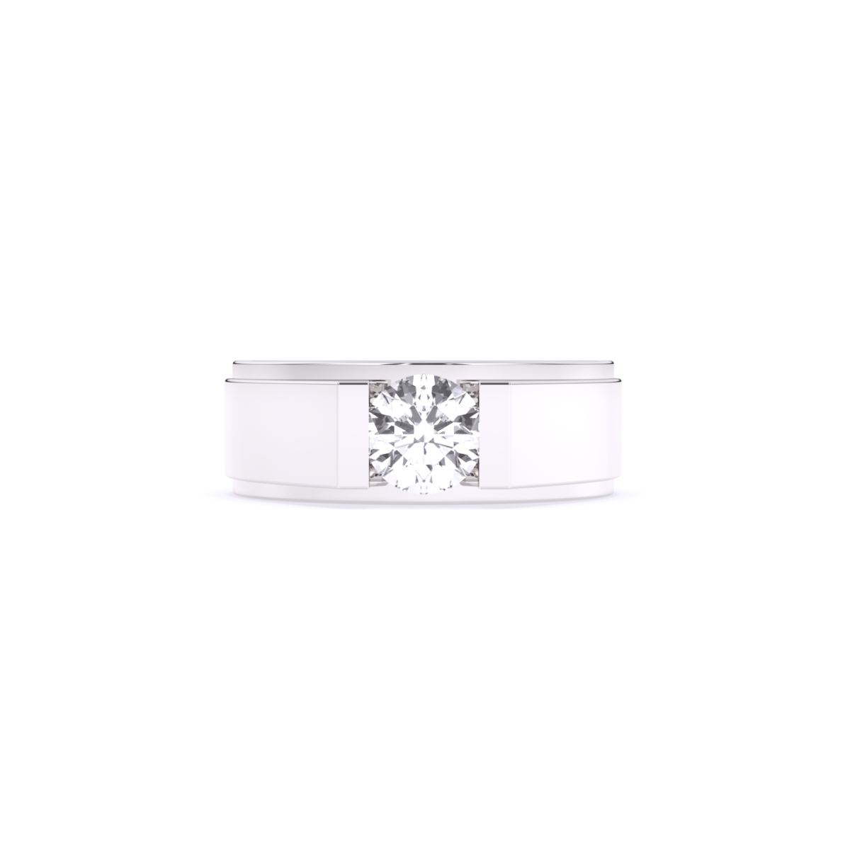 Round Cut Lab Grown Diamond Men's Band Ring