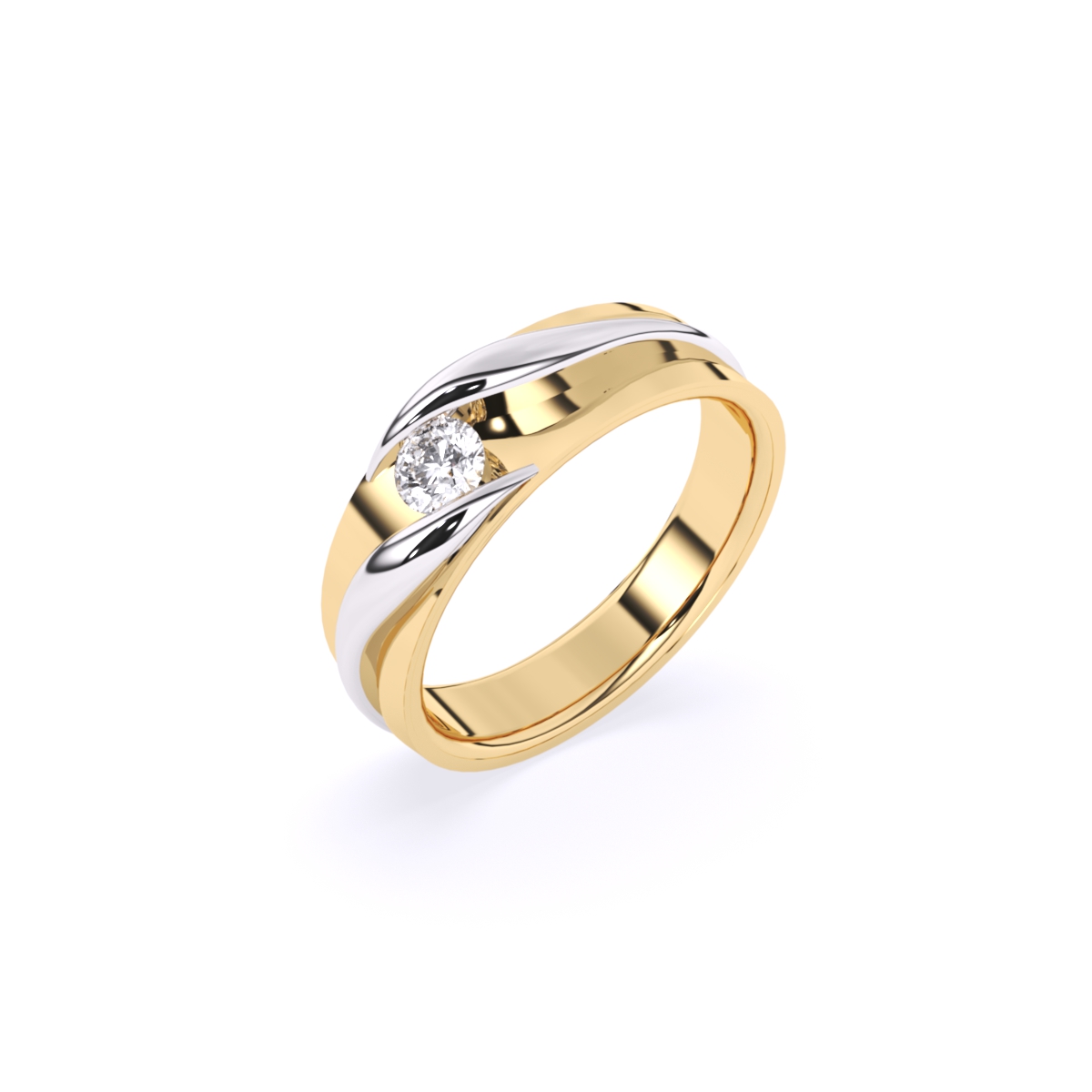 Solitaire Lab Grown Diamond Men's Band