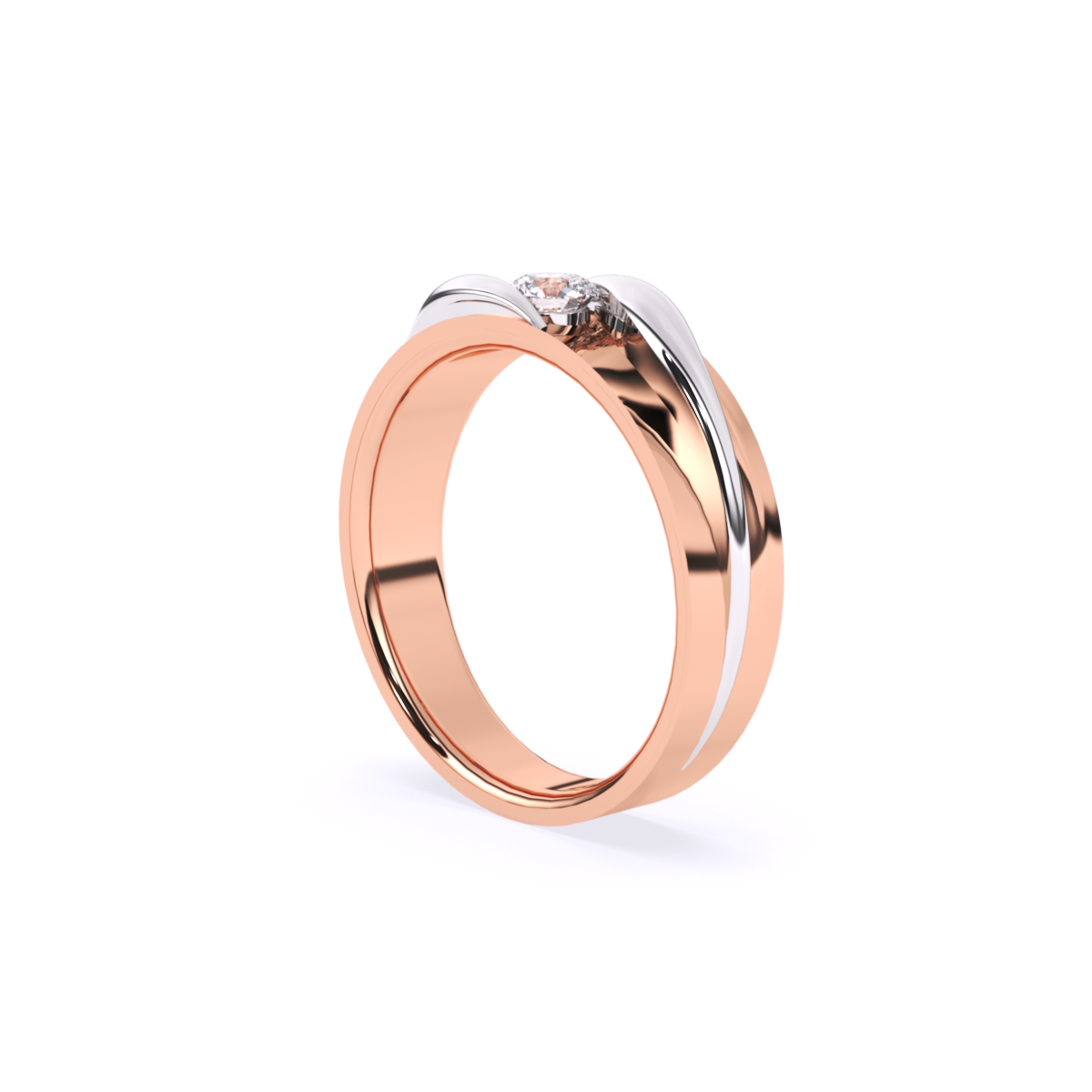 Solitaire Lab Grown Diamond Men's Band