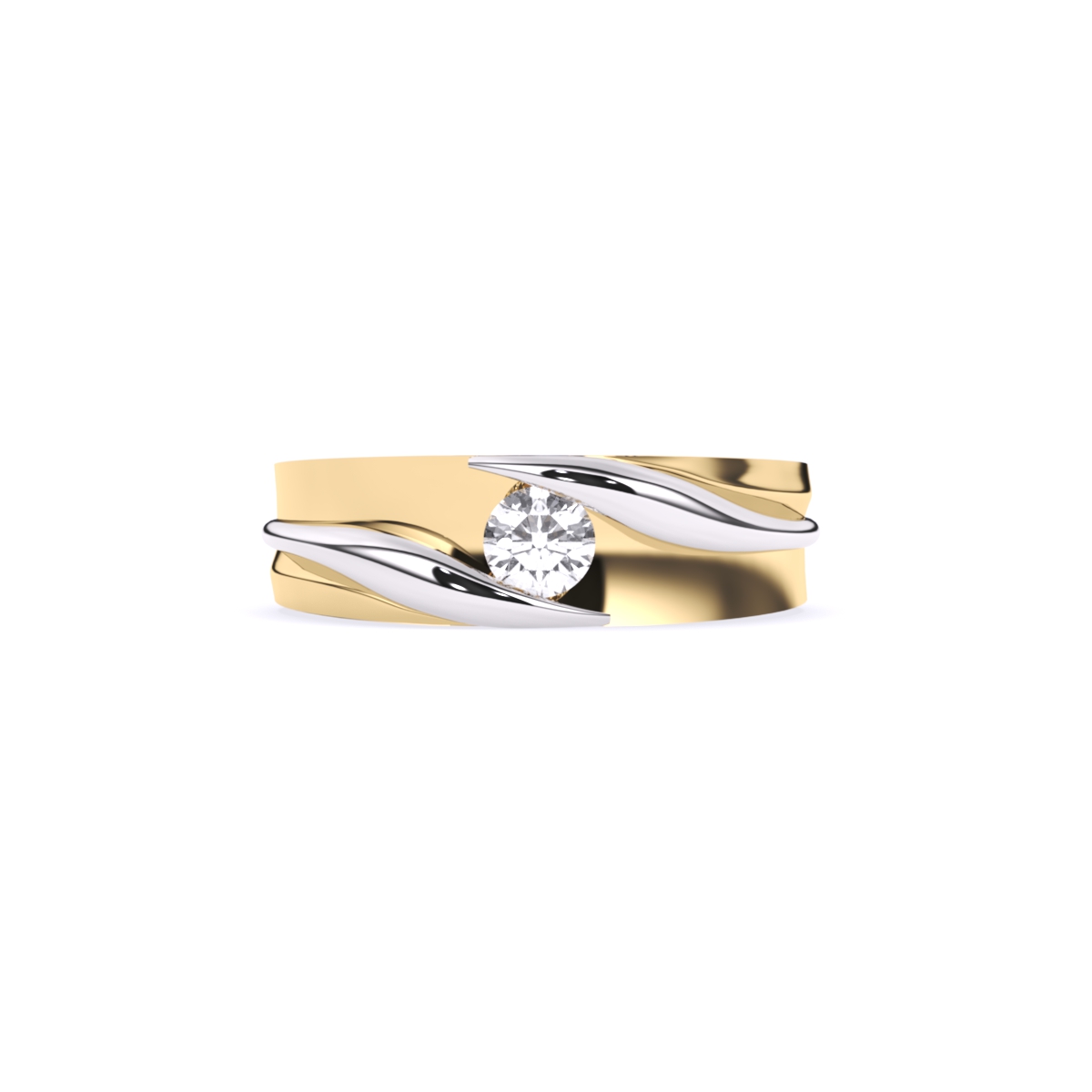 Solitaire Lab Grown Diamond Men's Band