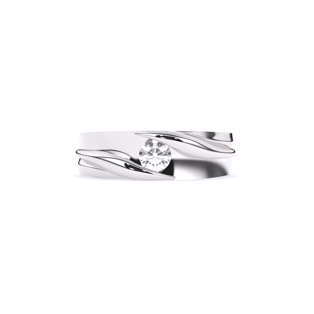 Solitaire Lab Grown Diamond Men's Band