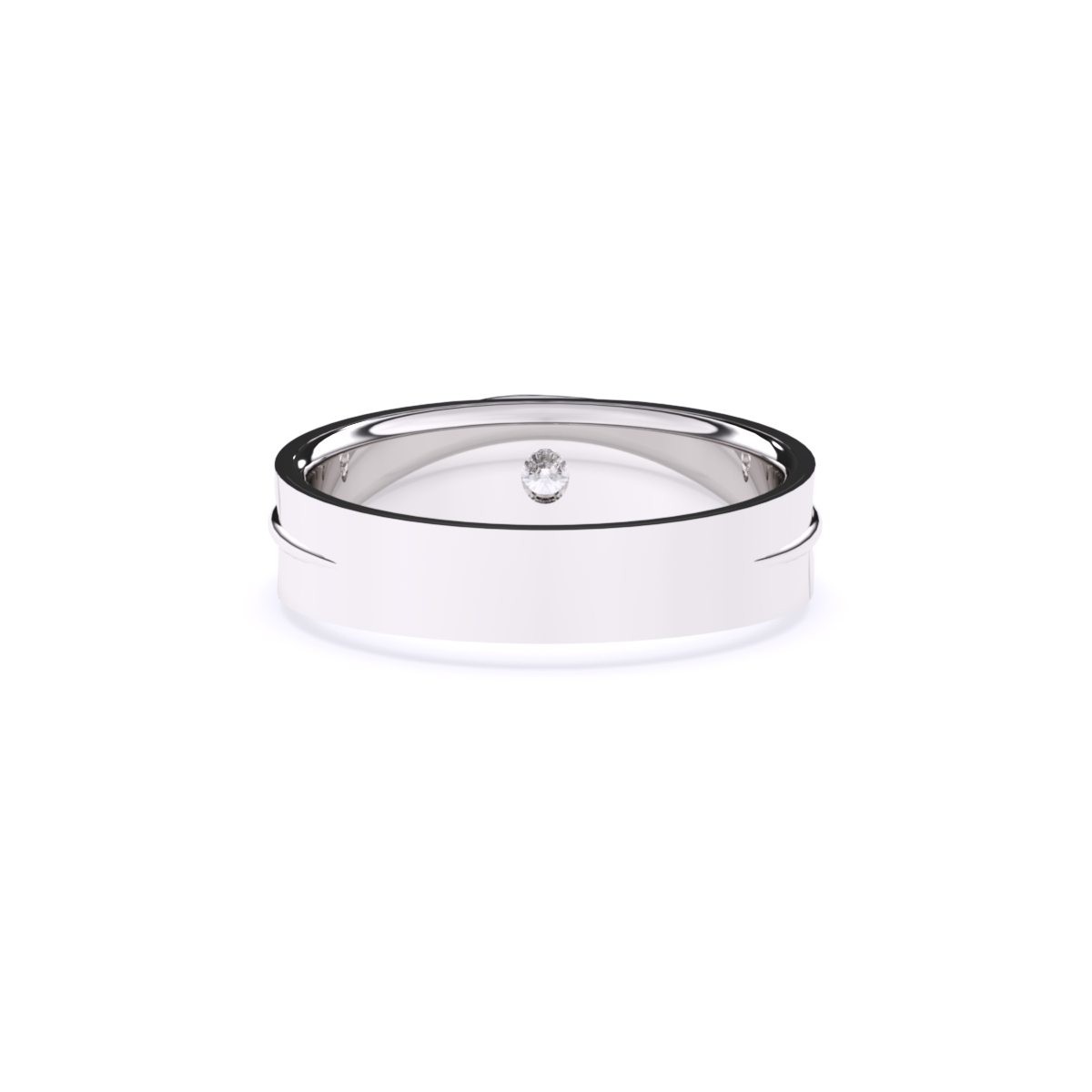 Solitaire Lab Grown Diamond Men's Band