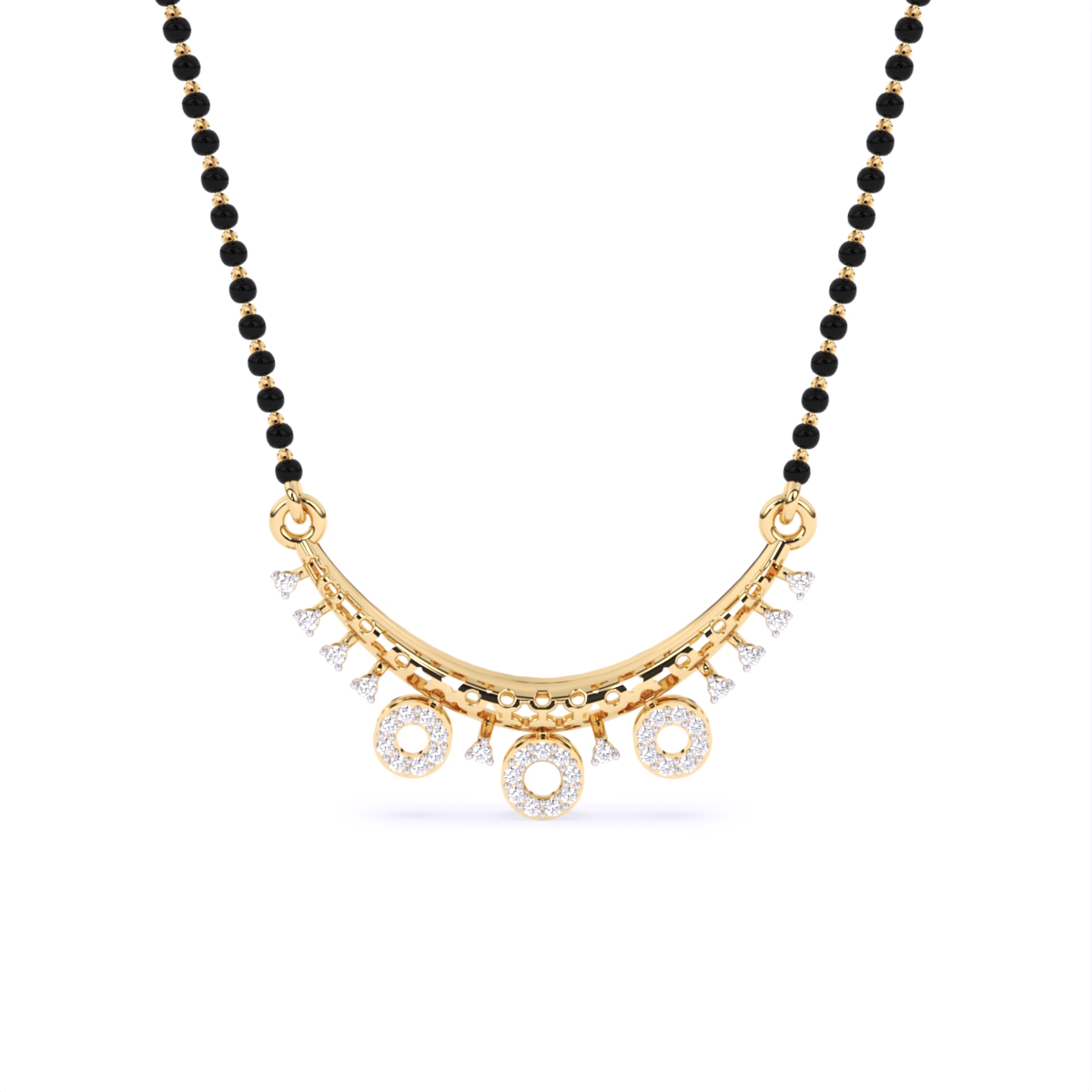 Lab Diamond Mangalsutra with Circular Pendant Accents