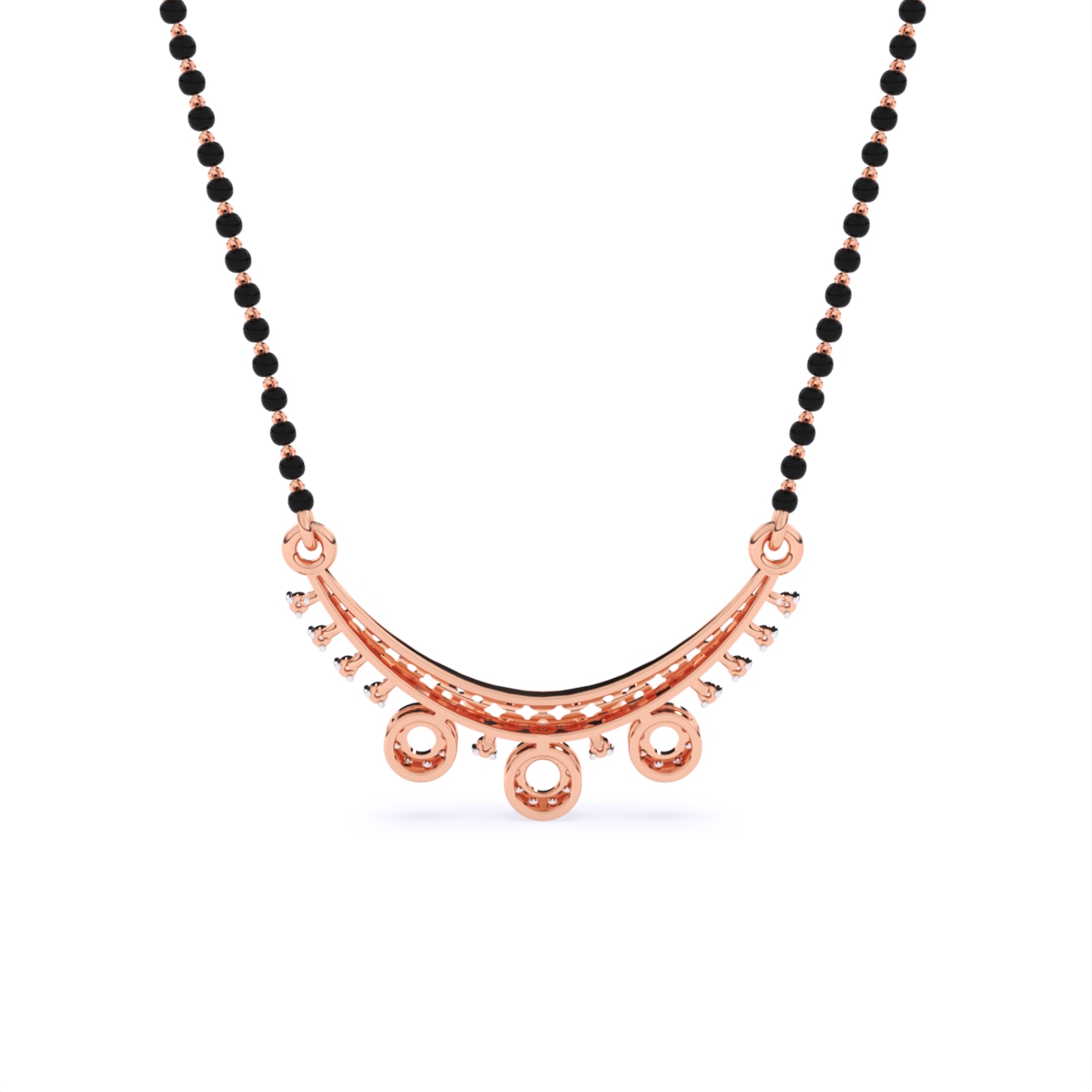 Lab Diamond Mangalsutra with Circular Pendant Accents