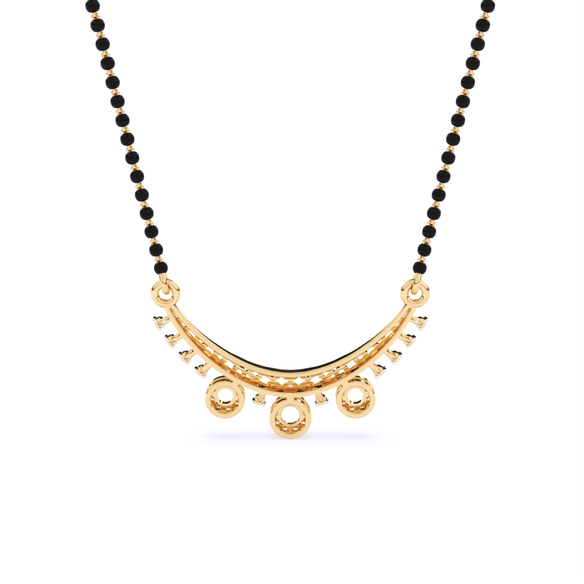 Lab Diamond Mangalsutra with Circular Pendant Accents
