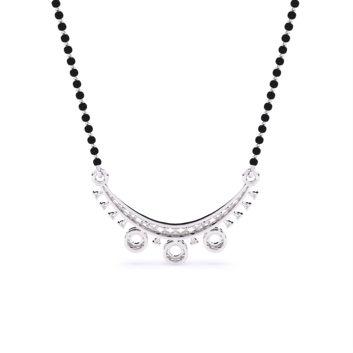 Lab Diamond Mangalsutra with Circular Pendant Accents