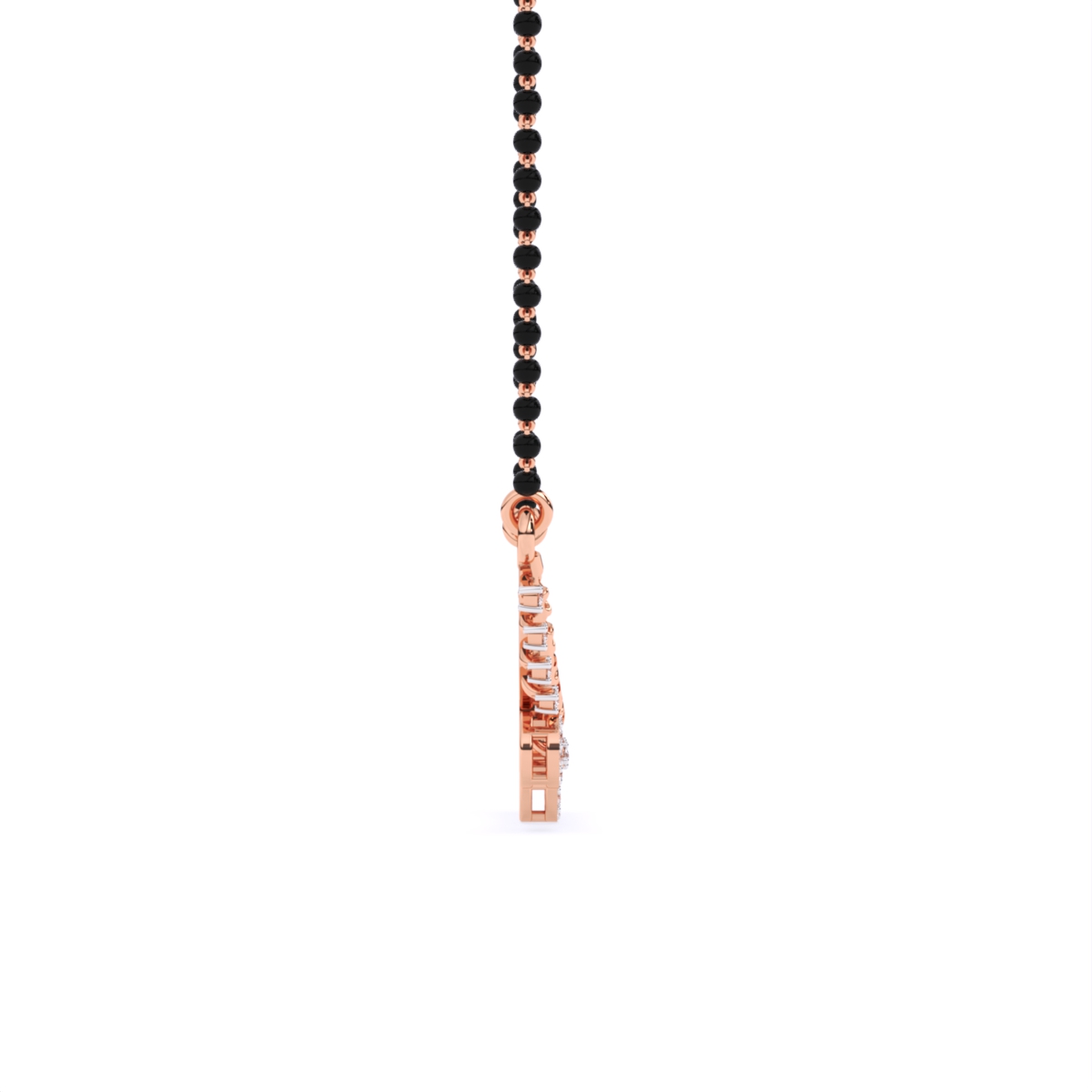 Lab Diamond Mangalsutra with Circular Pendant Accents