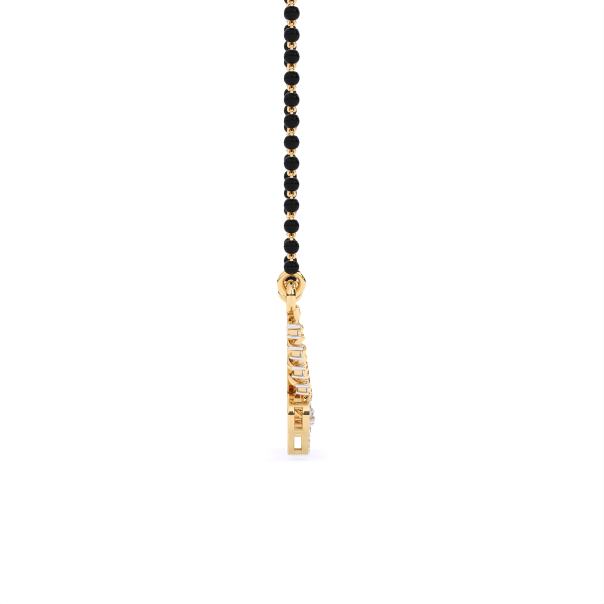Lab Diamond Mangalsutra with Circular Pendant Accents