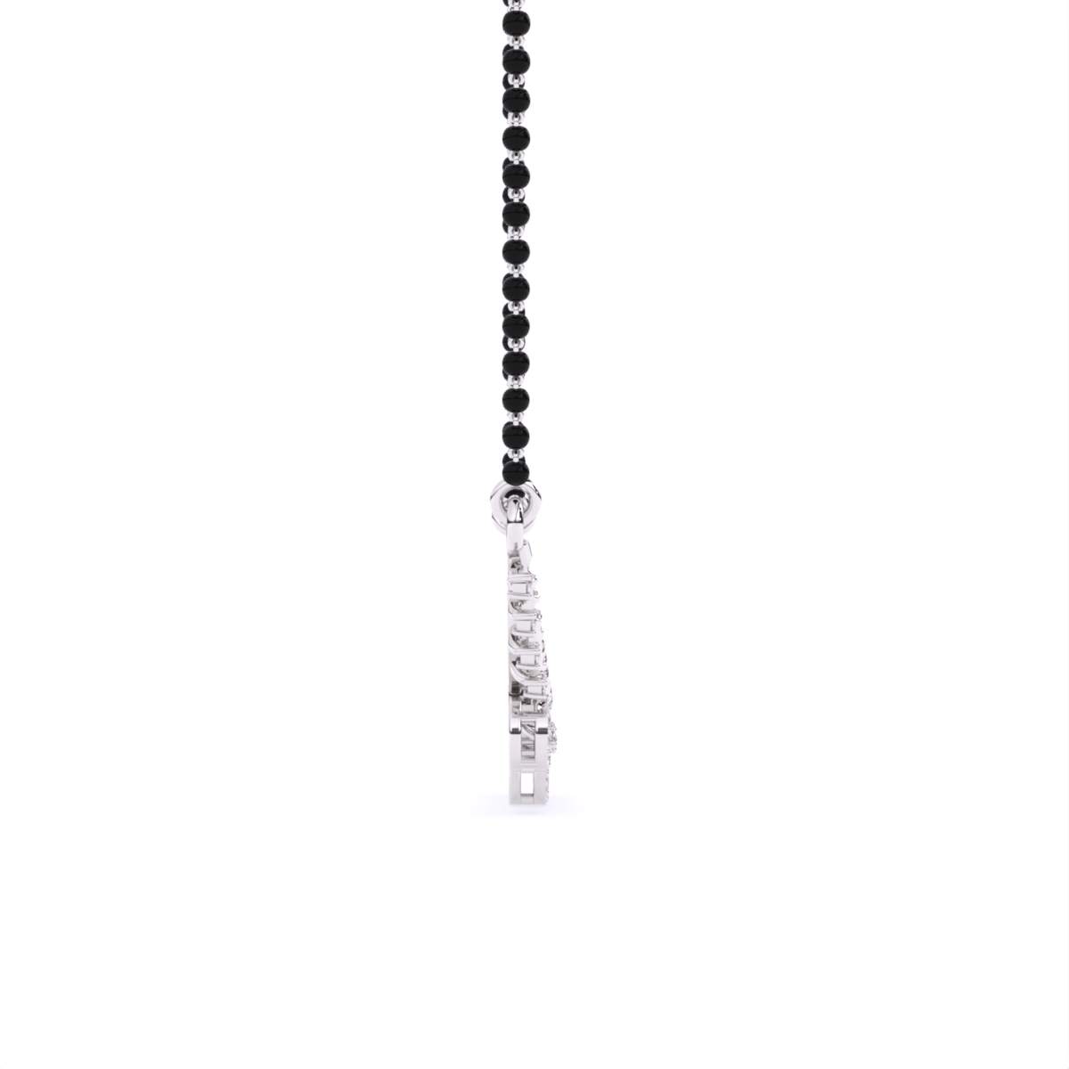 Lab Diamond Mangalsutra with Circular Pendant Accents