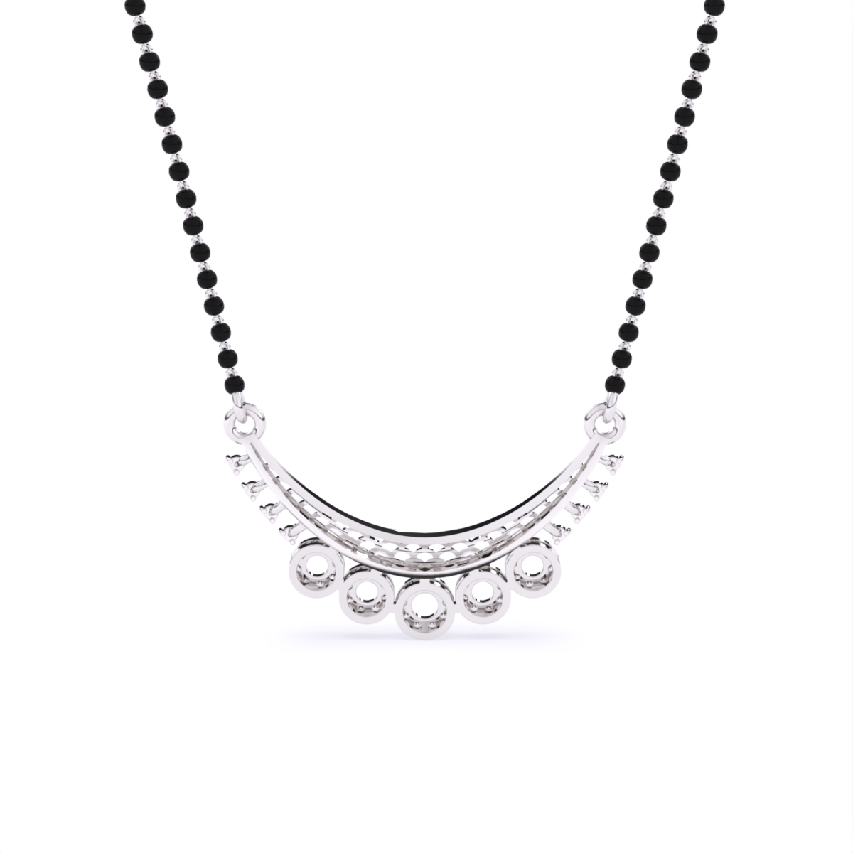 Gold Mangalsutra with Five Dazzling Circular Charms