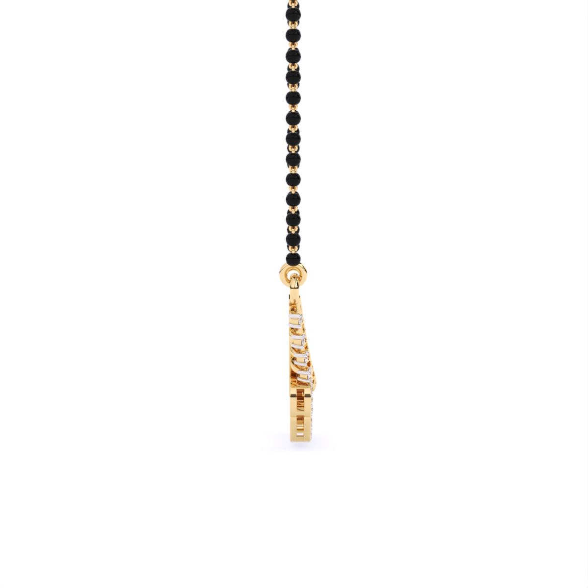 Gold Mangalsutra with Five Dazzling Circular Charms