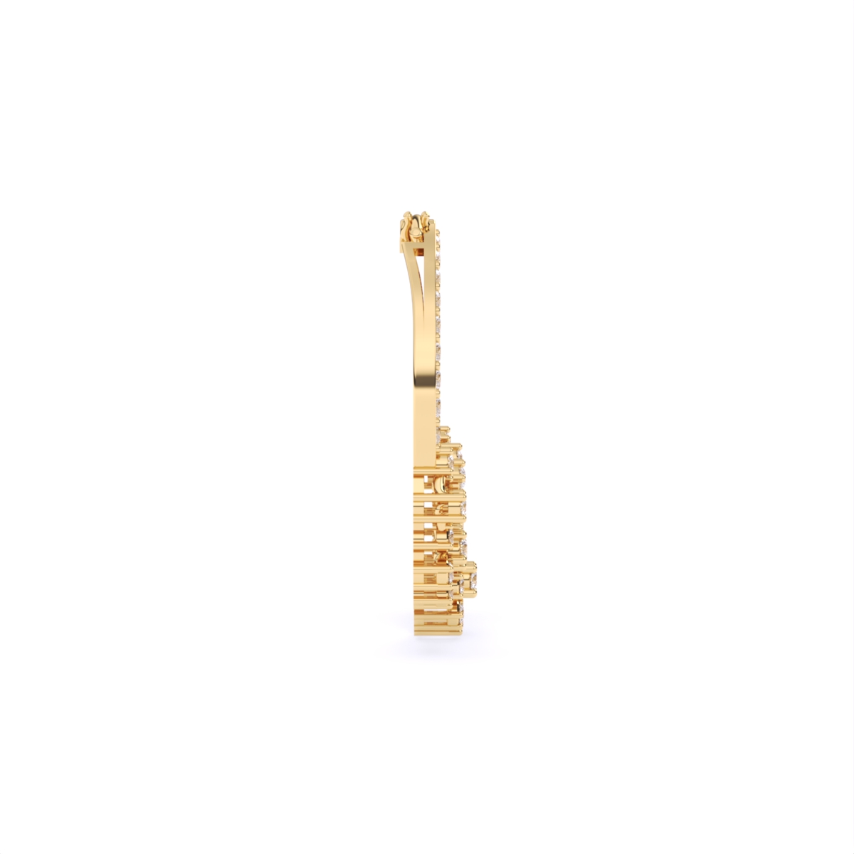 Floral Design Gold Lab Diamond Hoop Nose Ring