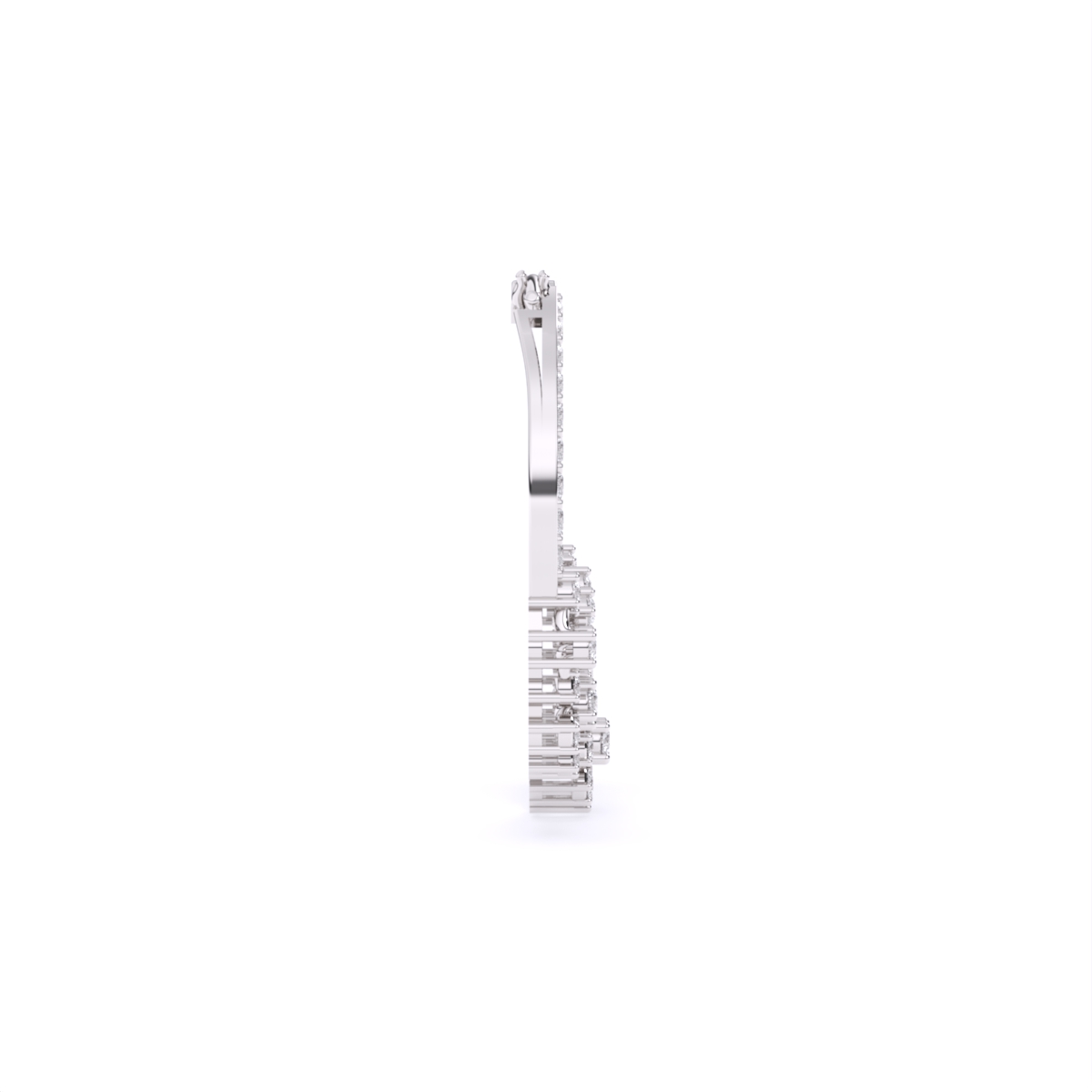 Floral Design Gold Lab Diamond Hoop Nose Ring
