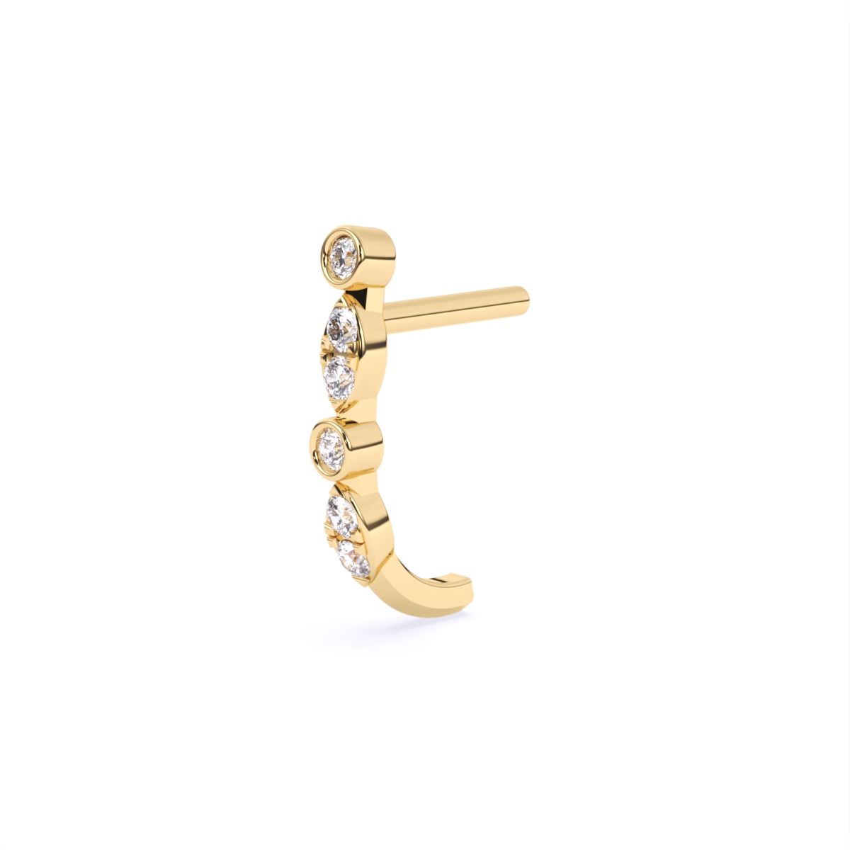 Eternity Bezel set Lab Diamond Nose Pin