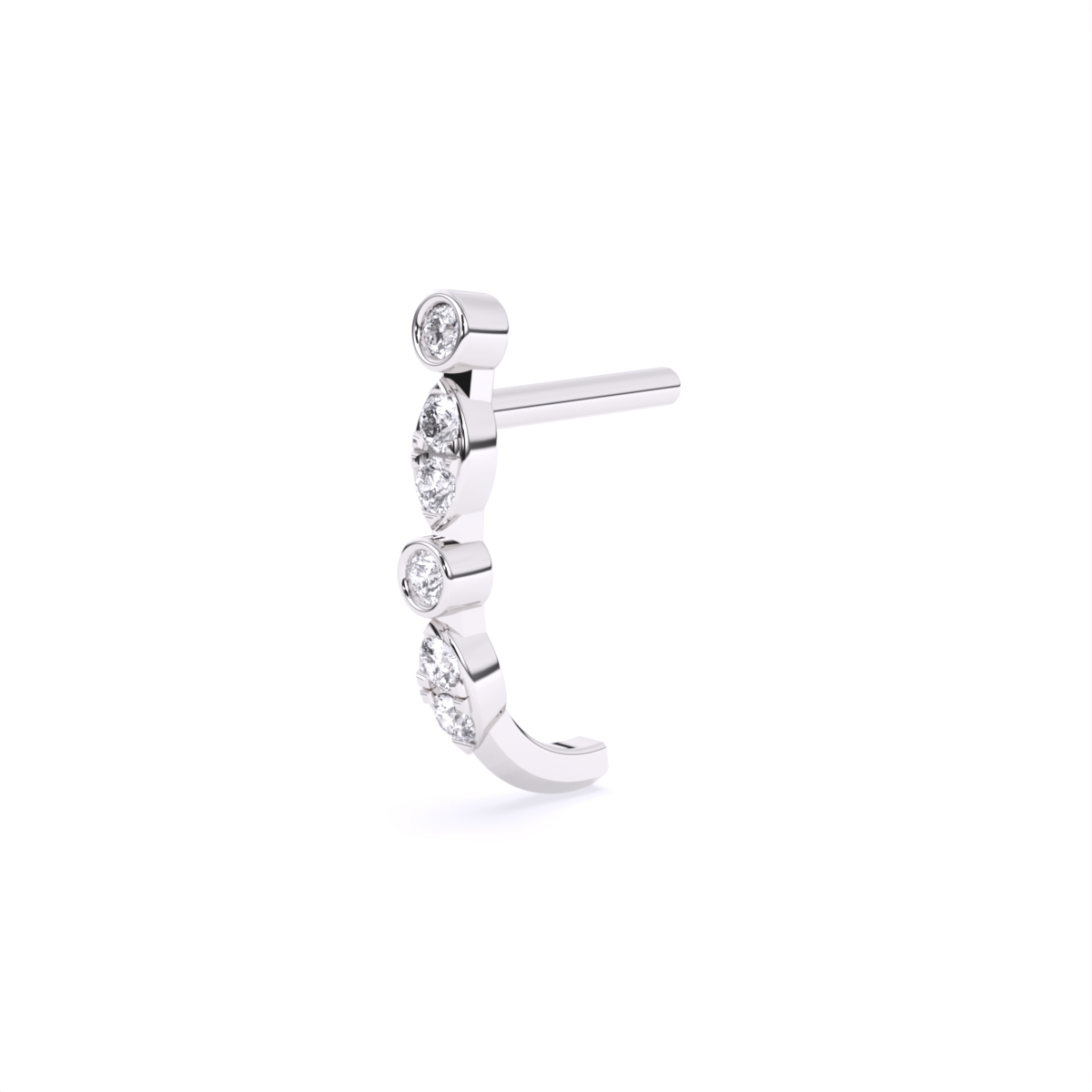 Eternity Bezel set Lab Diamond Nose Pin