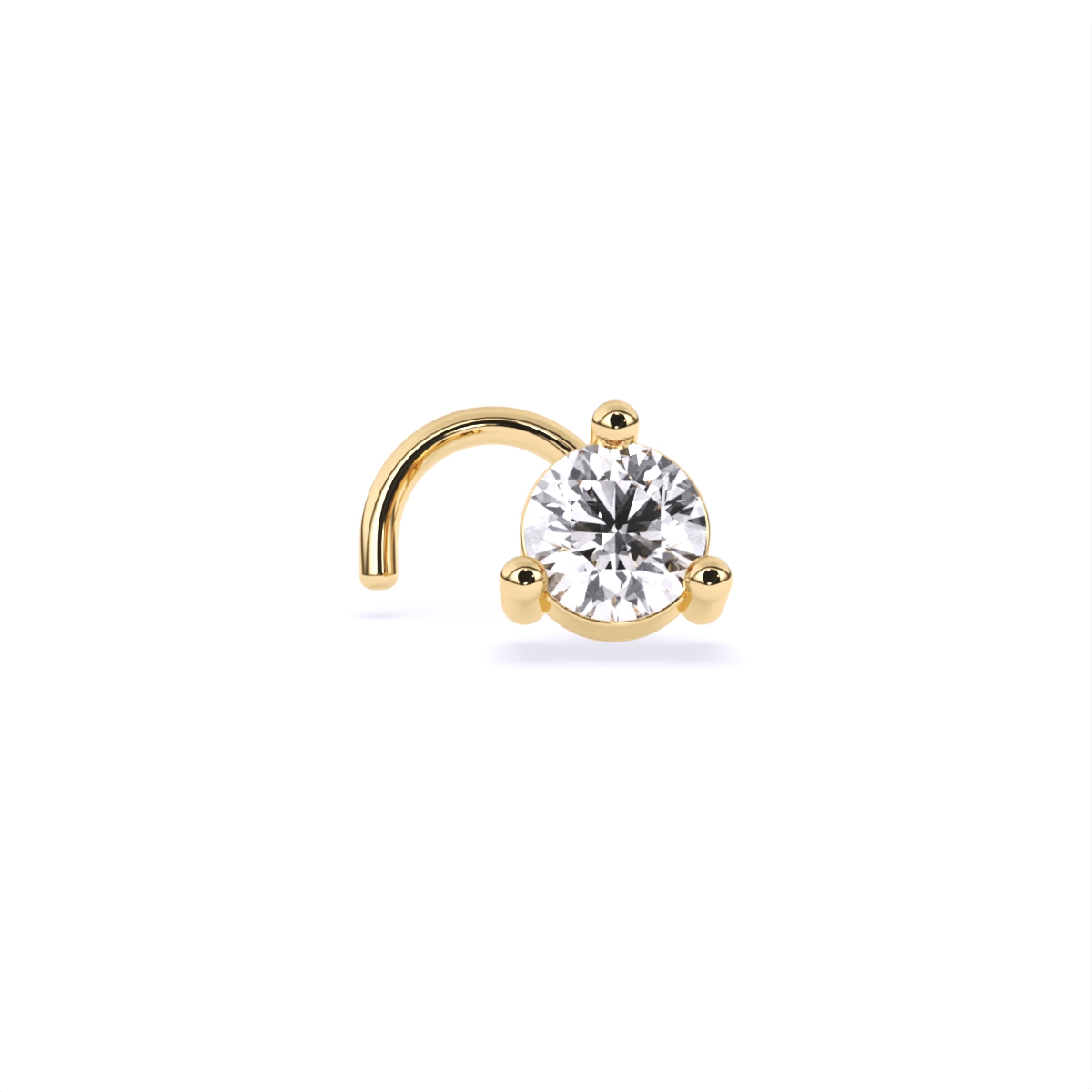 Round Solitaire Lab Diamond Nose Pin