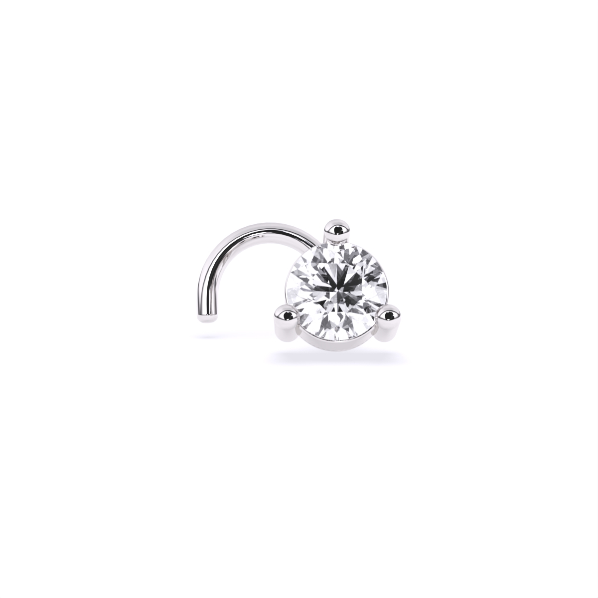 Round Solitaire Lab Diamond Nose Pin
