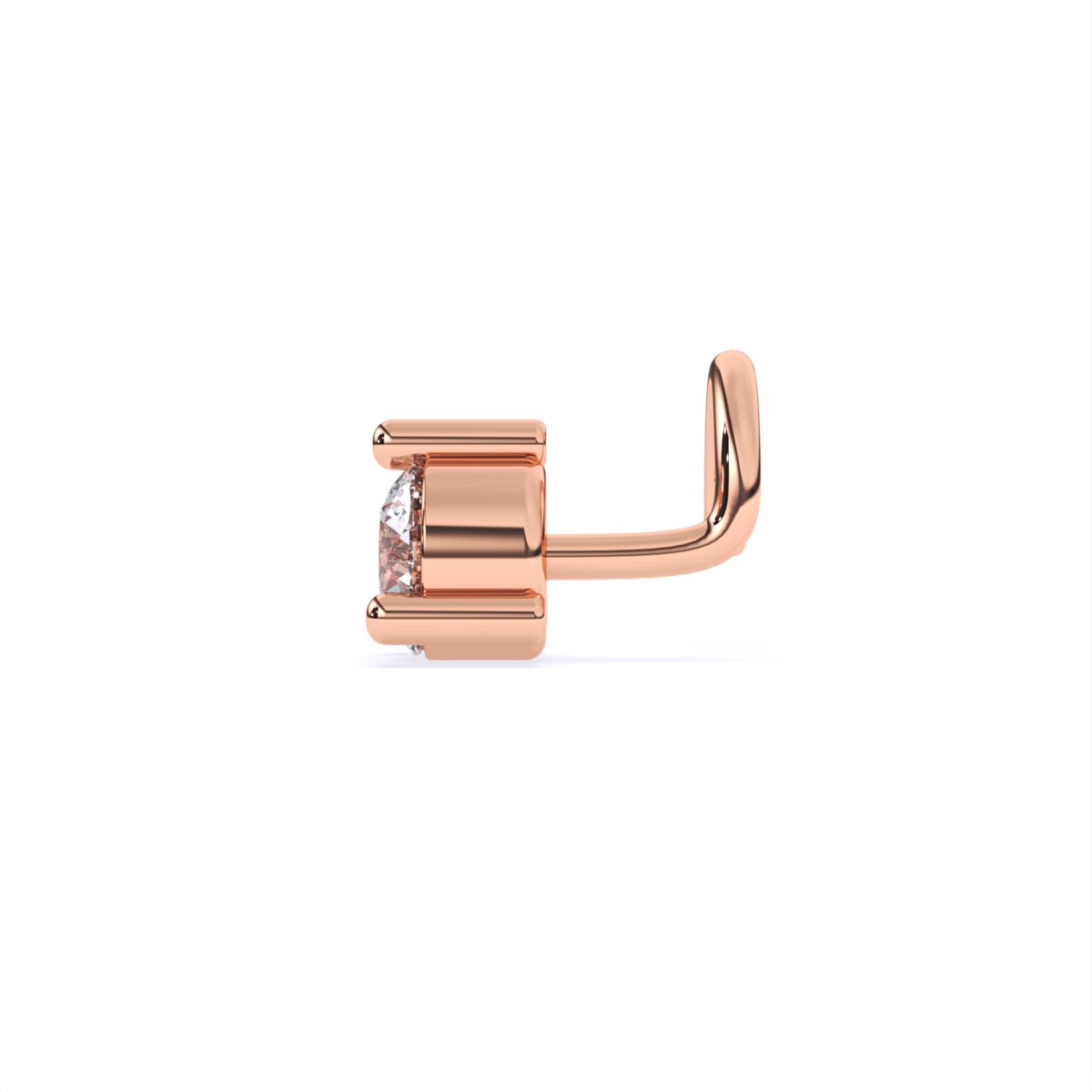 Round Solitaire Lab Diamond Nose Pin