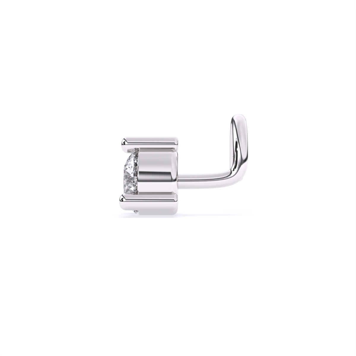 Round Solitaire Lab Diamond Nose Pin