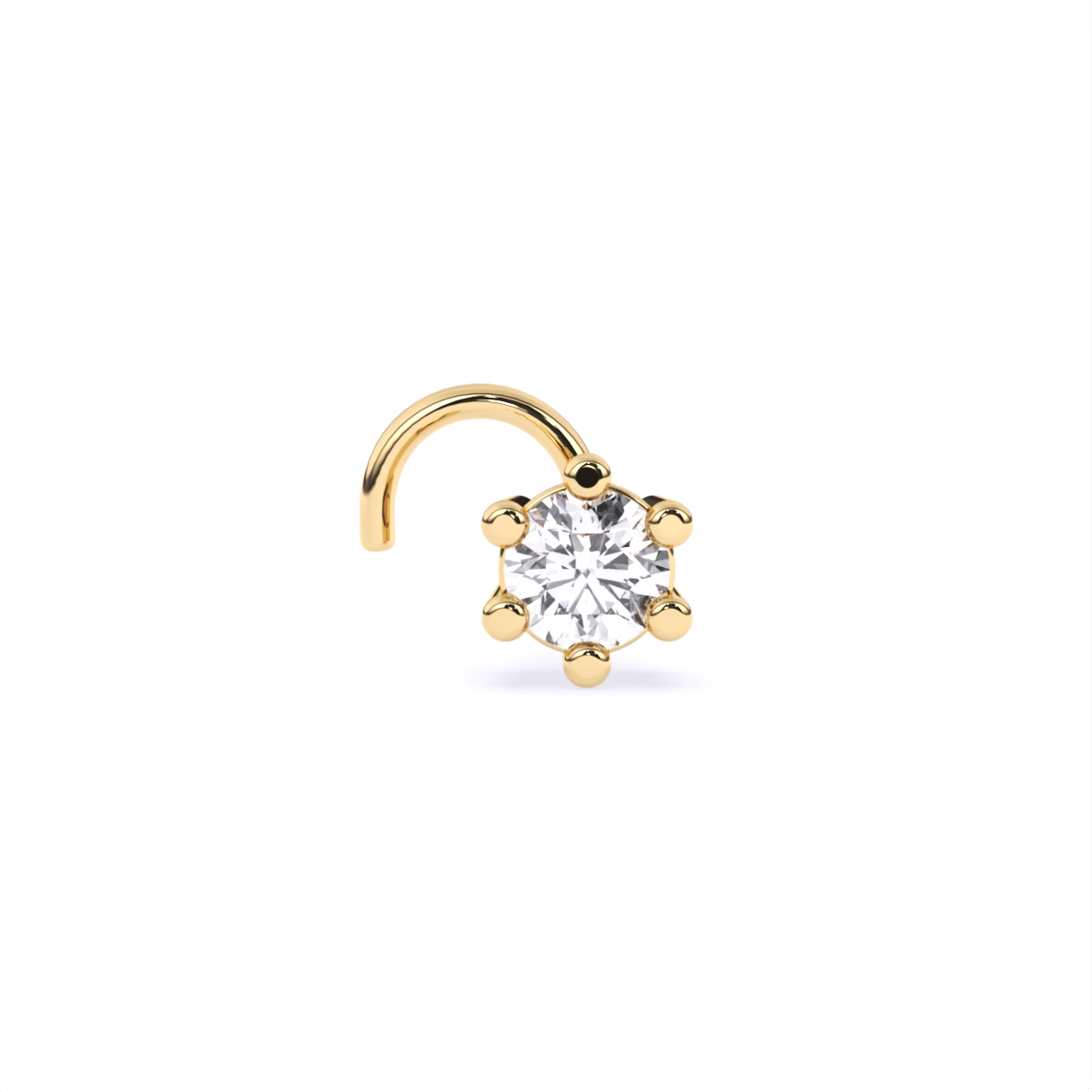 14kt Gold Round Solitaire Nose Pin