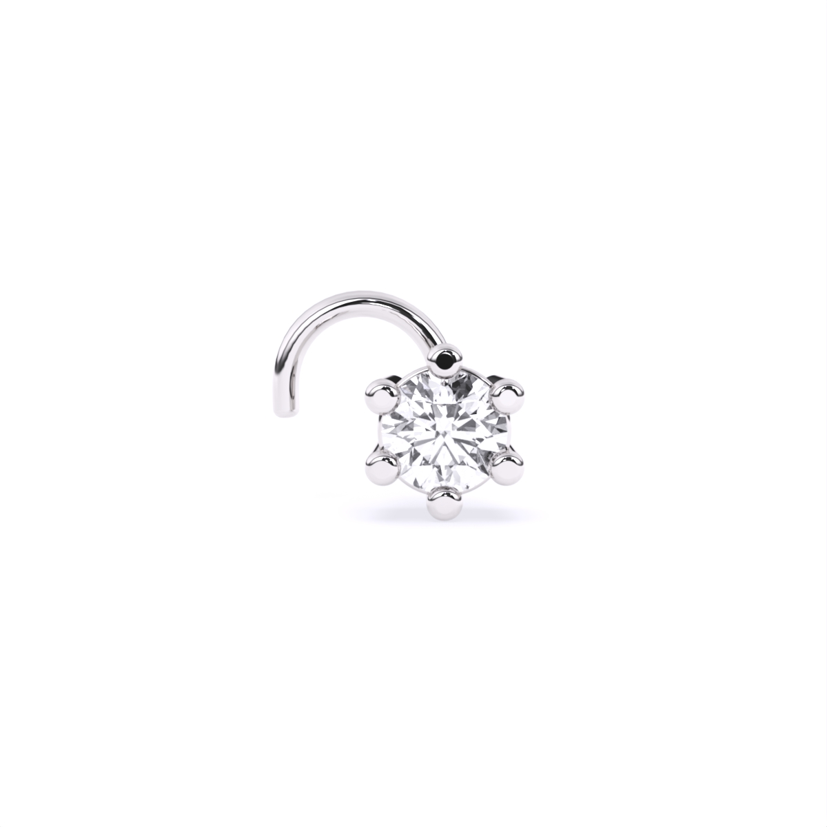 14kt Gold Round Solitaire Nose Pin