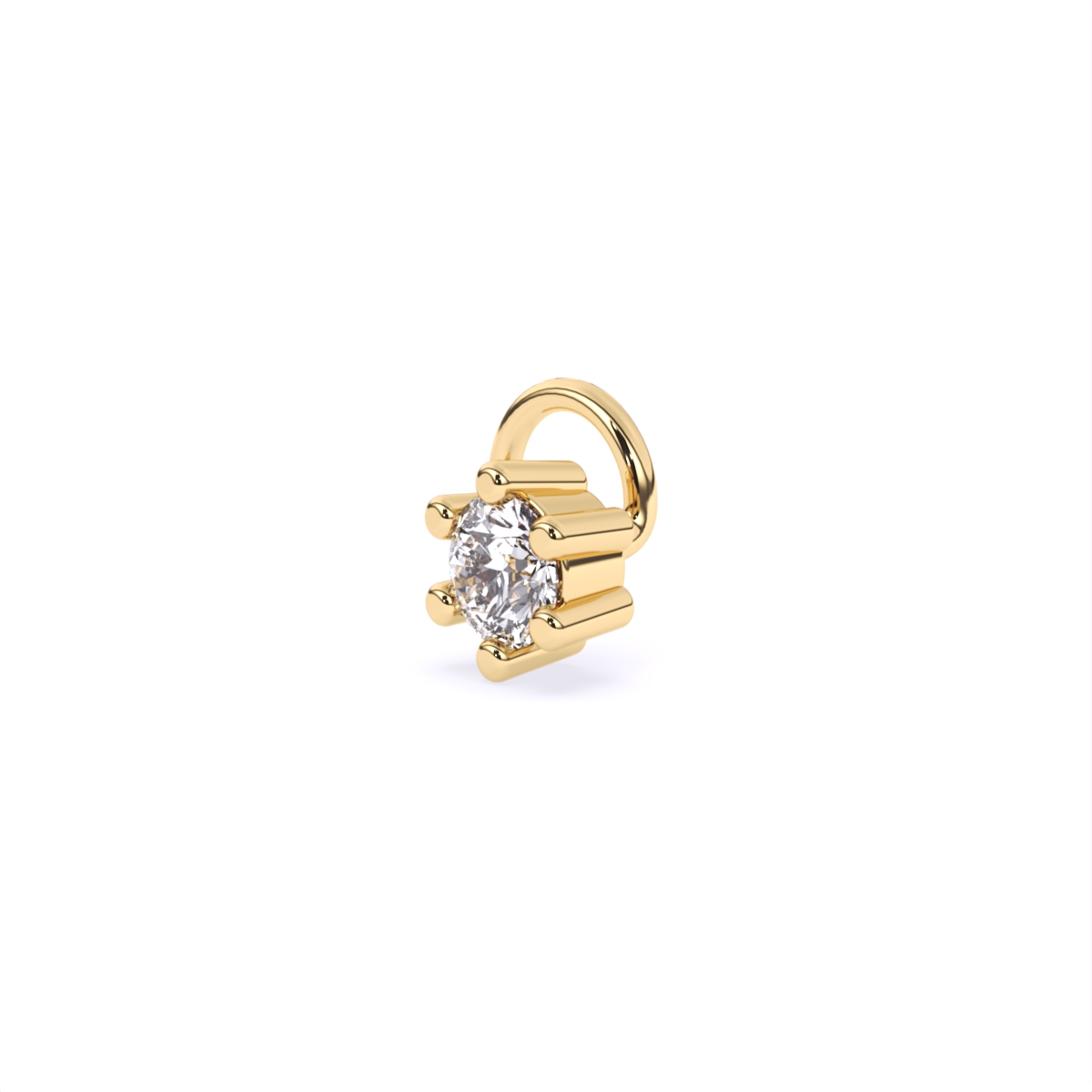 14kt Gold Round Solitaire Nose Pin