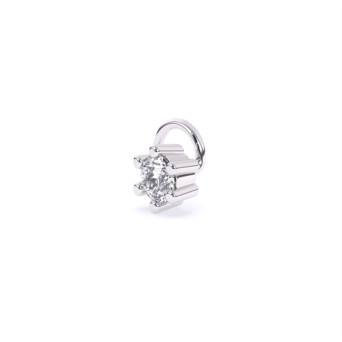 14kt Gold Round Solitaire Nose Pin