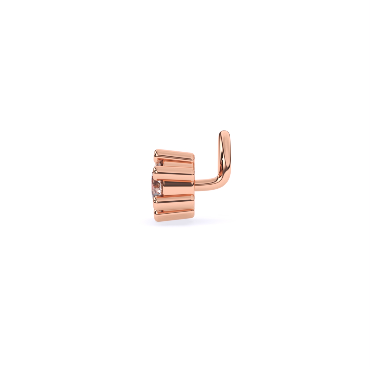 14kt Gold Round Solitaire Nose Pin
