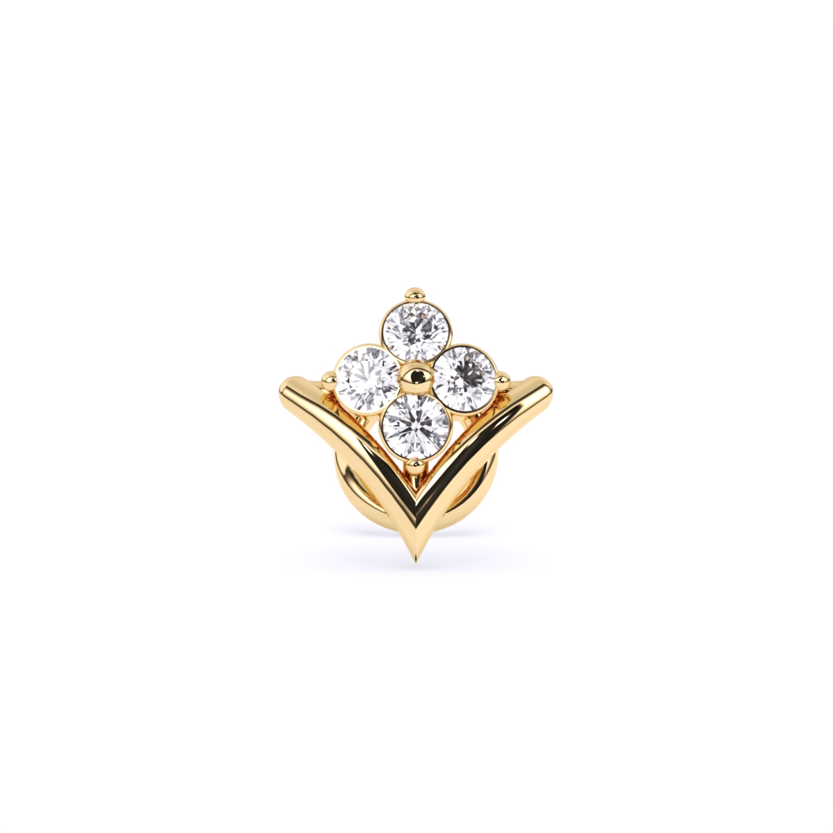 Lab Grown Diamond Flower Style Nose Pin