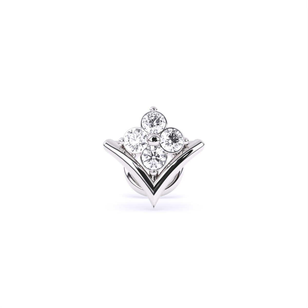 Lab Grown Diamond Flower Style Nose Pin