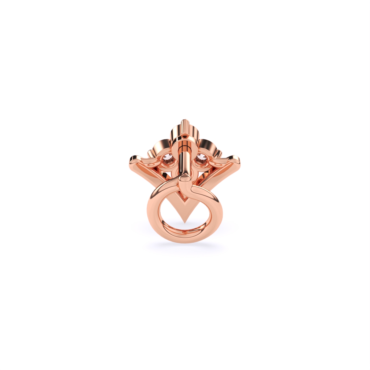 Lab Grown Diamond Flower Style Nose Pin